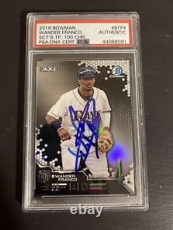 Wander Franco Signed 2019 Bowman Chrome Scouts' Top 100 Auto RC PSA/DNA Slab Ray