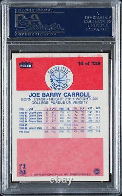 Warriors Joe Barry Carroll Authentic Signed 1986 Fleer #14 Card PSA/DNA Slabbed