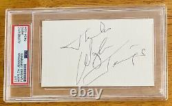 Waylon Jennings Signed Autographed 3x5 Card PSA DNA Certified Slabbed