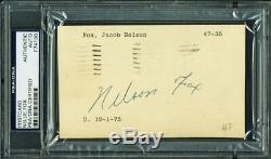 White Sox Nellie Fox Authentic Signed 3X5 Postcard Autographed PSA/DNA Slabbed