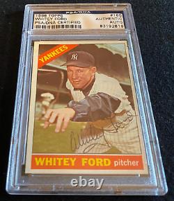 Whitey Ford Signed Slabbed Autograph 1966 Topps Card PSA DNA New York Yankees