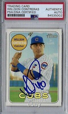 Willson Contreras Signed 2018 Topps Heritage Card #247 Psa/dna Slabbed Auto Cubs