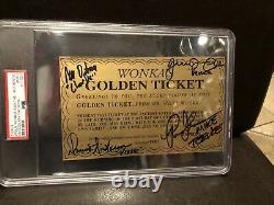 Willy Wonka All Kids X4 Signed Golden Ticket Slabbed Movie Cast PSA/DNA