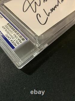 Wilt Chamberlain Signed Slabbed Index Card Auto Perfect Bold Signature PSA/DNA