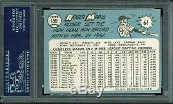 Yankees Roger Maris Authentic Signed 1965 Topps #155 Auto Card PSA/DNA Slabbed