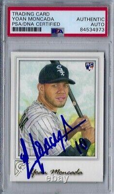 Yoan Moncada Signed 2017 Topps Gallery Rc Card #15 Psa/dna Slabbed Auto